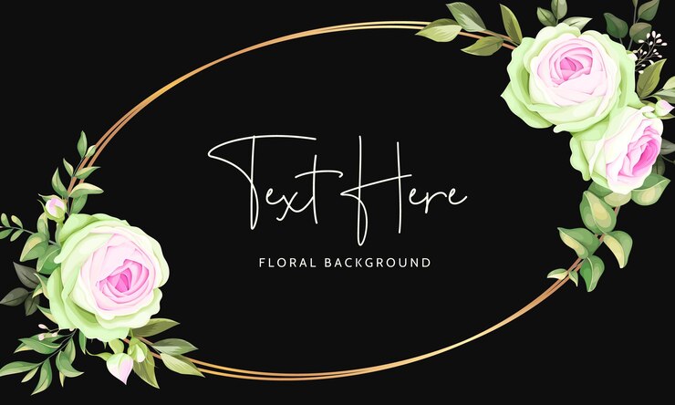 Vector gratuito fondo hermoso marco floral con flor rosa floreciente