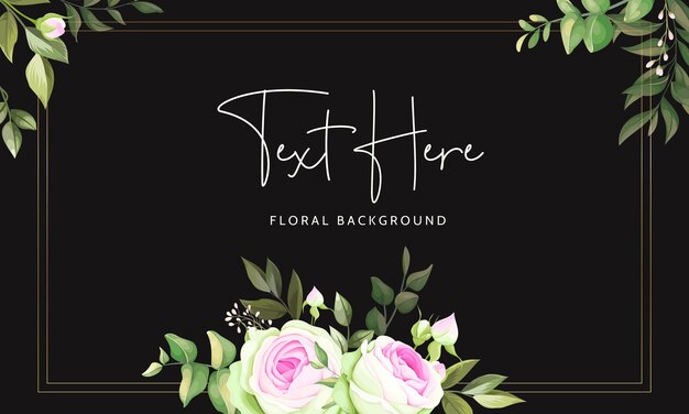 Fondo hermoso marco floral con flor rosa floreciente