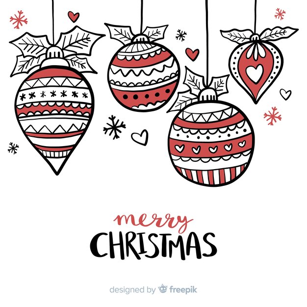Fondo hermoso de navidad dibujado a mano