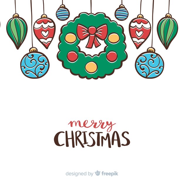 Fondo hermoso de navidad dibujado a mano