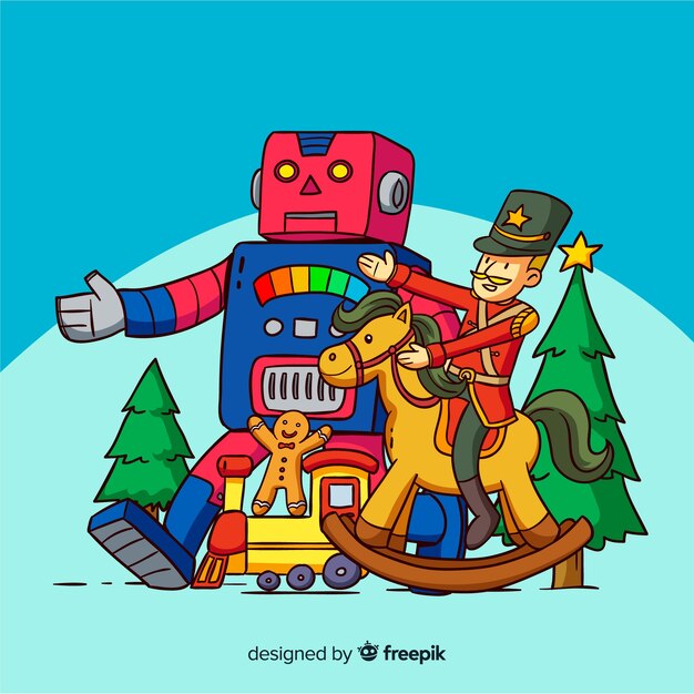 Fondo hermoso de navidad dibujado a mano