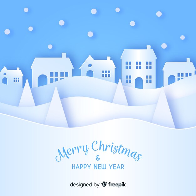 Fondo hermoso de navidad en estilo de papel