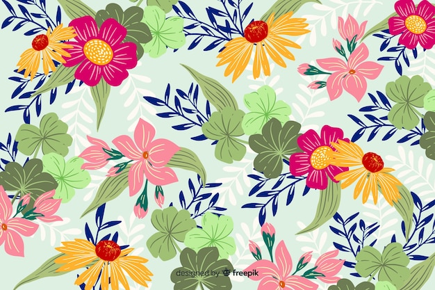 Fondo hermoso plano floral