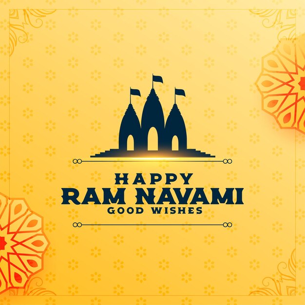Fondo hermoso de la tarjeta de los deseos del festival ram navami