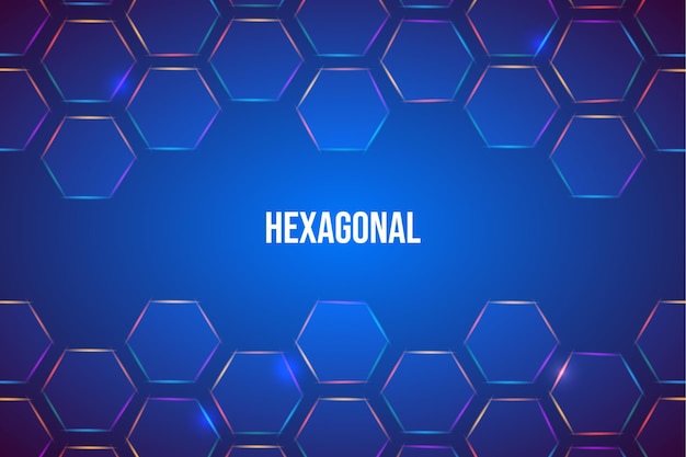 Fondo hexagonal azul degradado