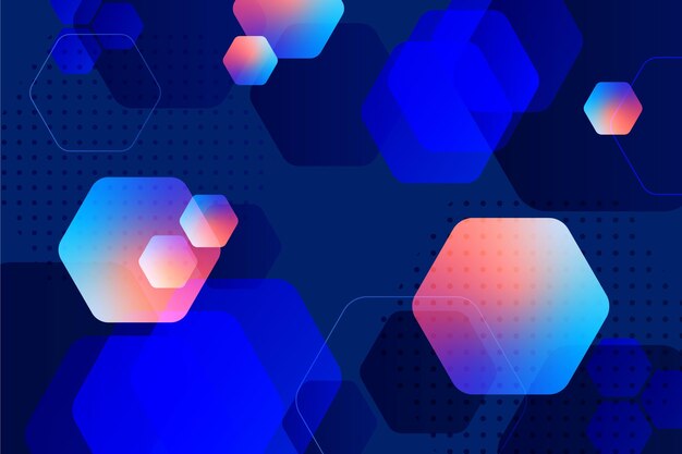 Fondo hexagonal con gradiente