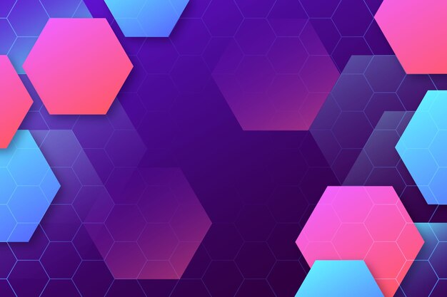 Fondo hexagonal con gradiente