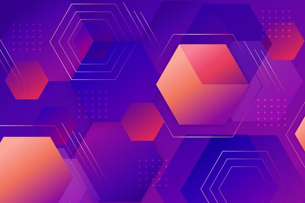 Fondo hexagonal con gradiente