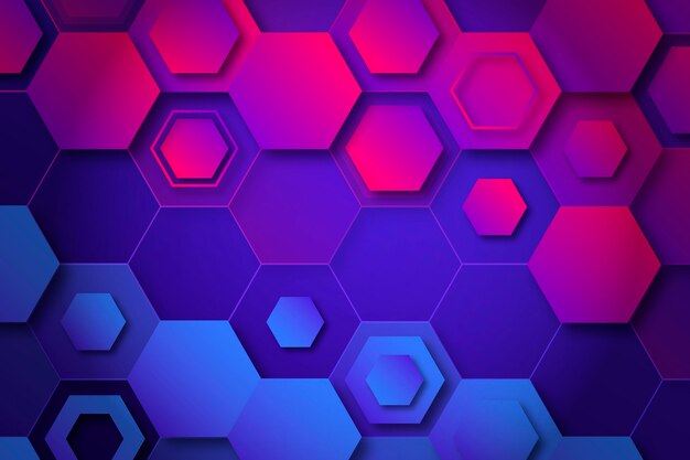 Fondo hexagonal con gradiente