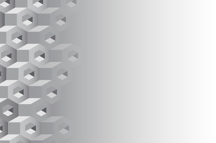Vector gratuito fondo hexagonal gris 3d
