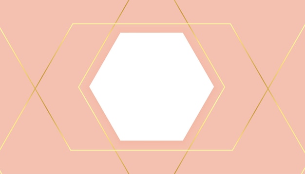 Fondo hexagonal de líneas doradas de lujo