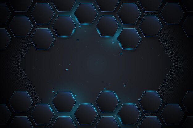 Fondo hexagonal de neón degradado