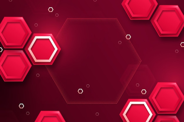 Fondo hexagonal rojo degradado