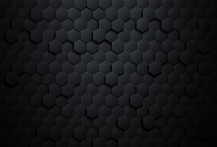 Fondo hexagonal de tecnología oscura