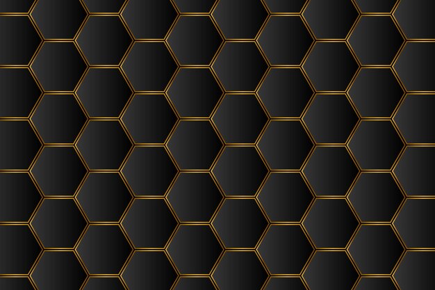 Fondo Hexágono Dorado Con Hexágonos Divididos
