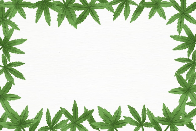 Fondo de hoja de cannabis en acuarela