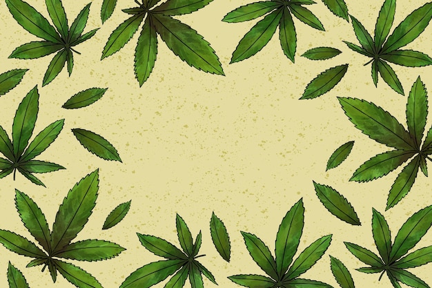 Vector gratuito fondo de hoja de cannabis botánico