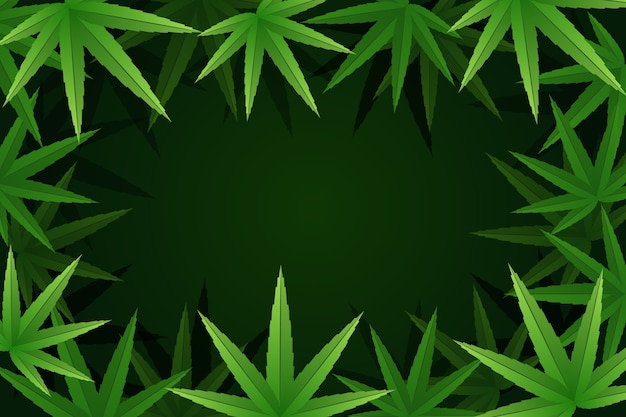 Vector gratuito fondo de hoja de cannabis botánico