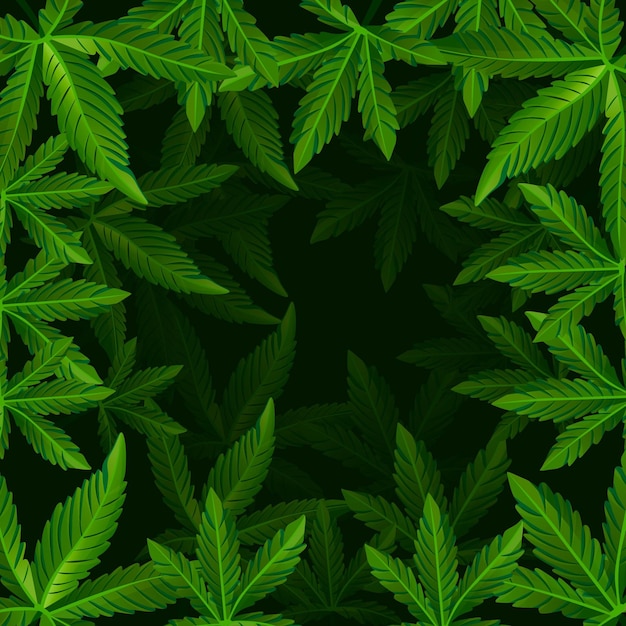 Vector gratuito fondo de hoja de cannabis realista