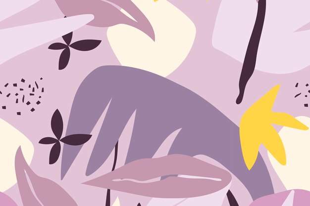Fondo de hoja púrpura, vector de patrones sin fisuras