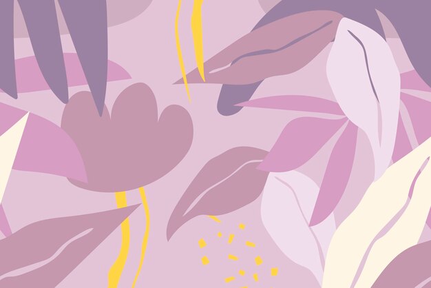 Fondo de hoja púrpura, vector tropical de patrones sin fisuras