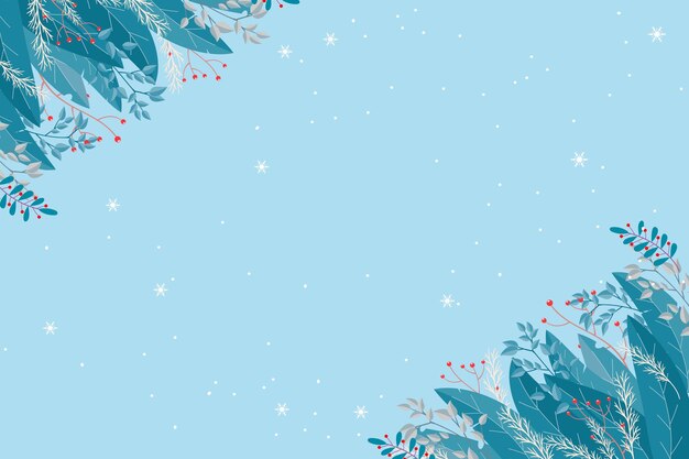 Fondo de hojas de invierno de diseño plano con espacio vacío