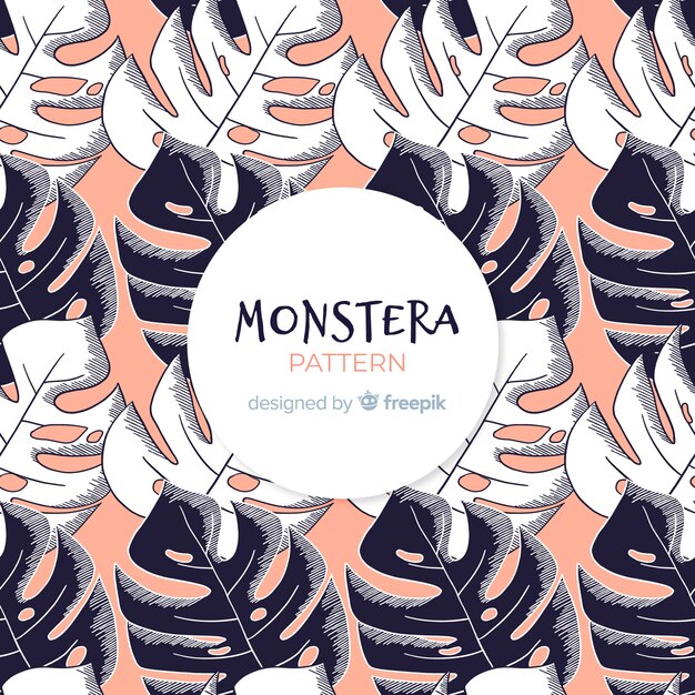 Fondo hojas monstera superpuestas