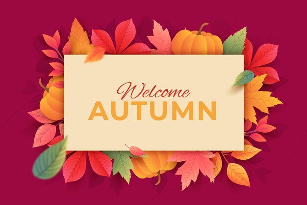 Fondo de hojas de otoño degradado