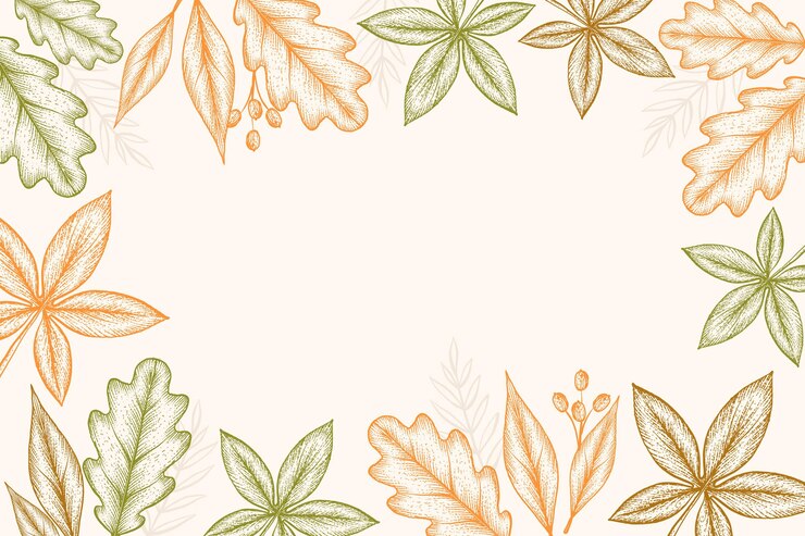 Vector gratuito fondo de hojas de otoño dibujado a mano grabado