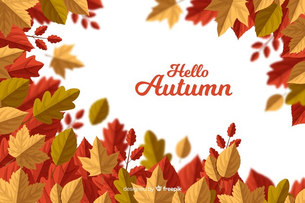 Fondo de hojas de otoño de diseño plano
