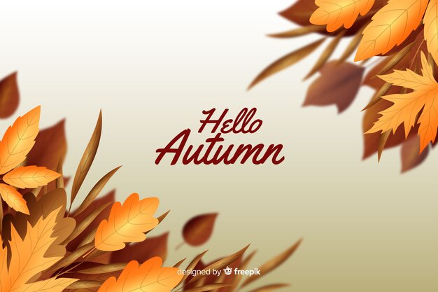 Fondo de hojas de otoño estilo realista