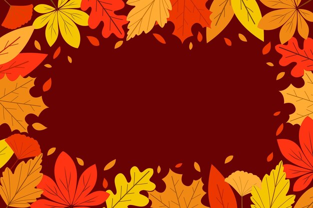Fondo de hojas de otoño planas