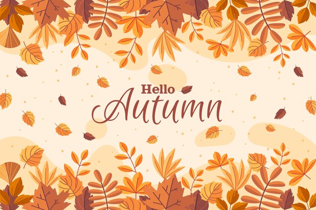 Fondo de hojas de otoño planas