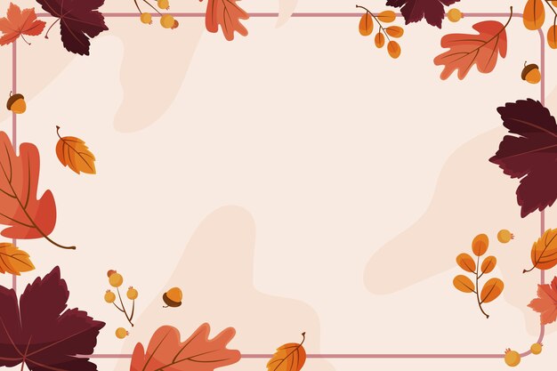 Fondo de hojas de otoño planas