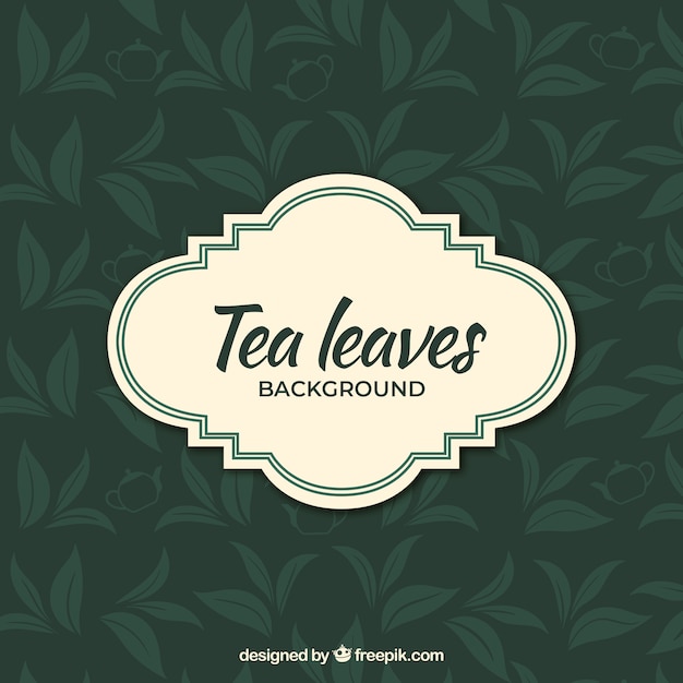 Vector gratuito fondo de hojas de té con diseño plano