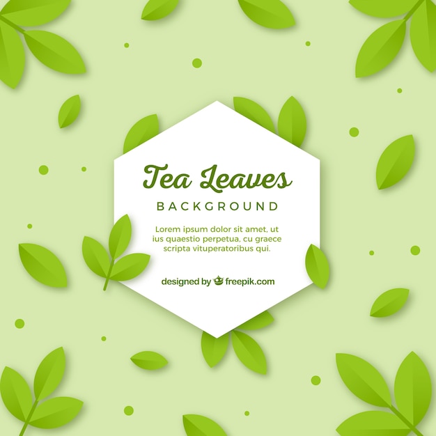 Vector gratuito fondo de hojas de té con diseño plano