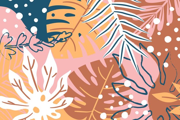 Fondo de hojas tropicales abstractas