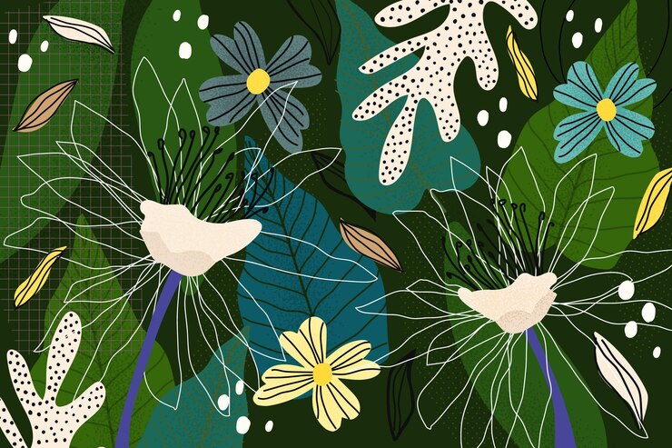 Fondo de hojas tropicales abstractas