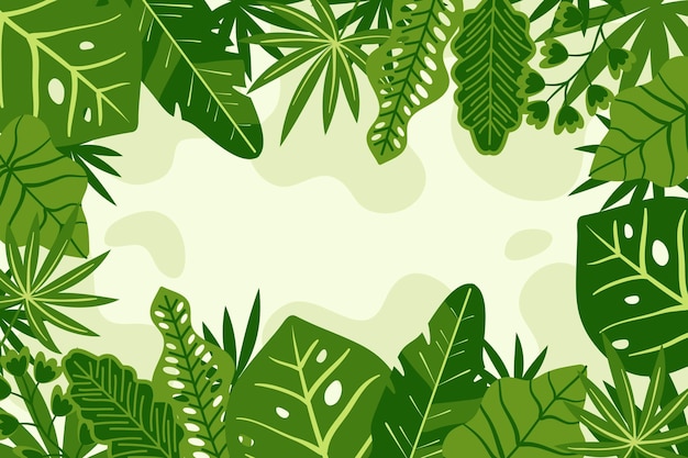 Vector gratuito fondo de hojas tropicales dibujadas a mano