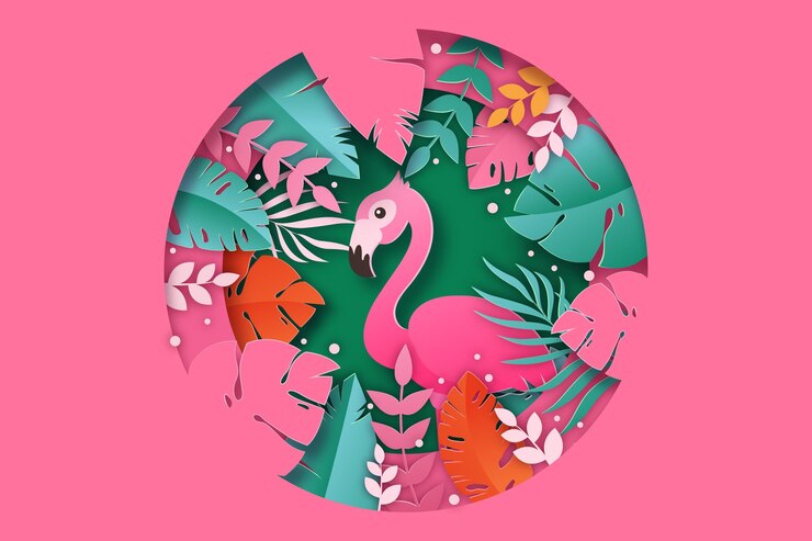 Vector gratuito fondo de hojas tropicales en estilo papel
