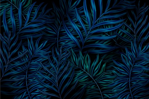 Fondo de hojas tropicales oscuro realista