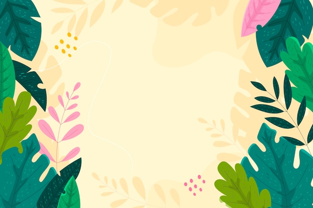 Vector gratuito fondo de hojas tropicales planas