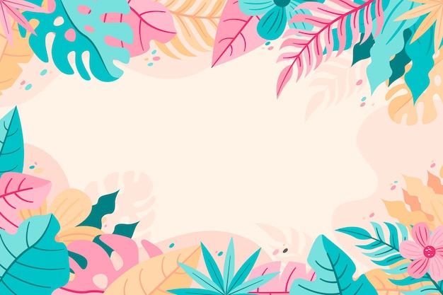 Vector gratuito fondo de hojas tropicales planas