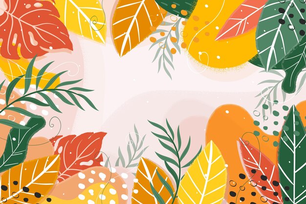 Fondo de hojas tropicales de verano abstracto
