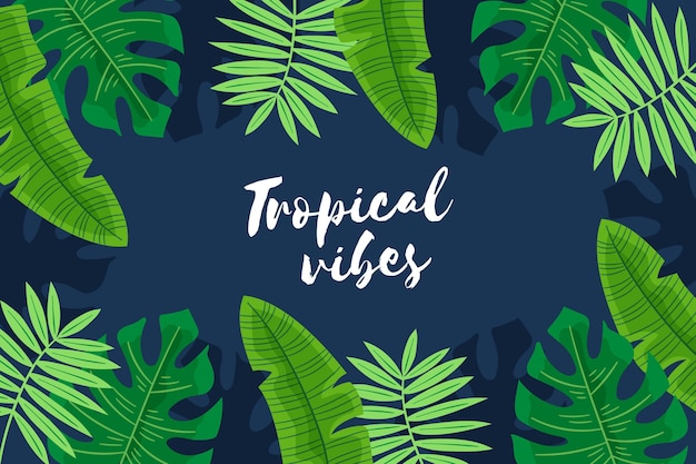 Vector gratuito fondo con hojas tropicales