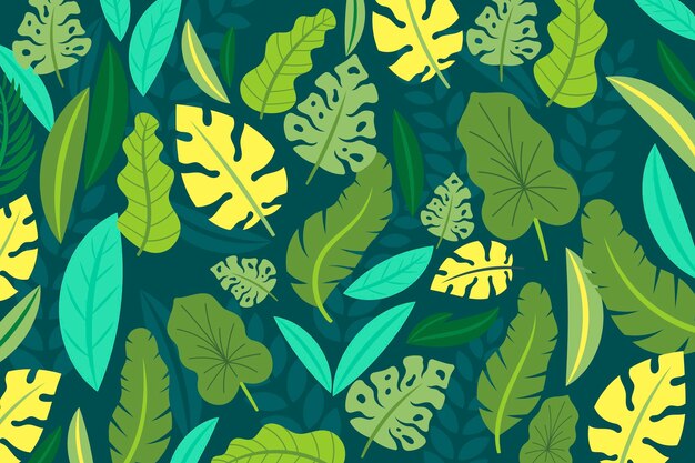 Fondo de hojas tropicales
