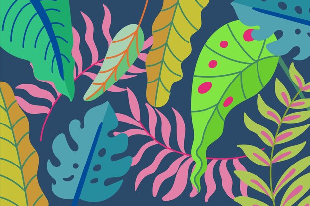 Fondo de hojas tropicales