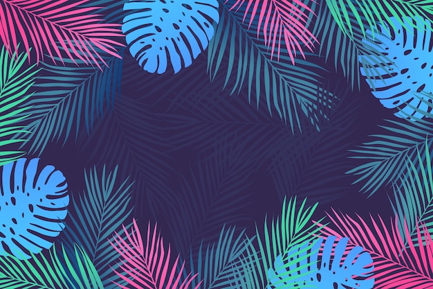 Fondo de hojas tropicales