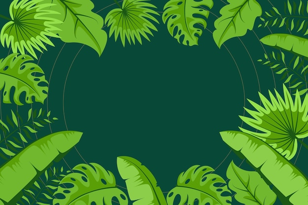 Vector gratuito fondo de hojas tropicales