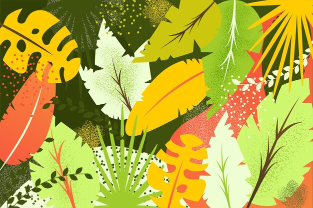 Fondo de hojas tropicales
